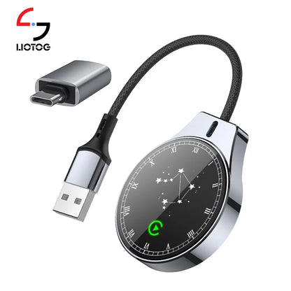 2-in-1 CarPlay & Android Auto Wireless Adapter – Mini 5G/WiFi Connector for iPhone & Android