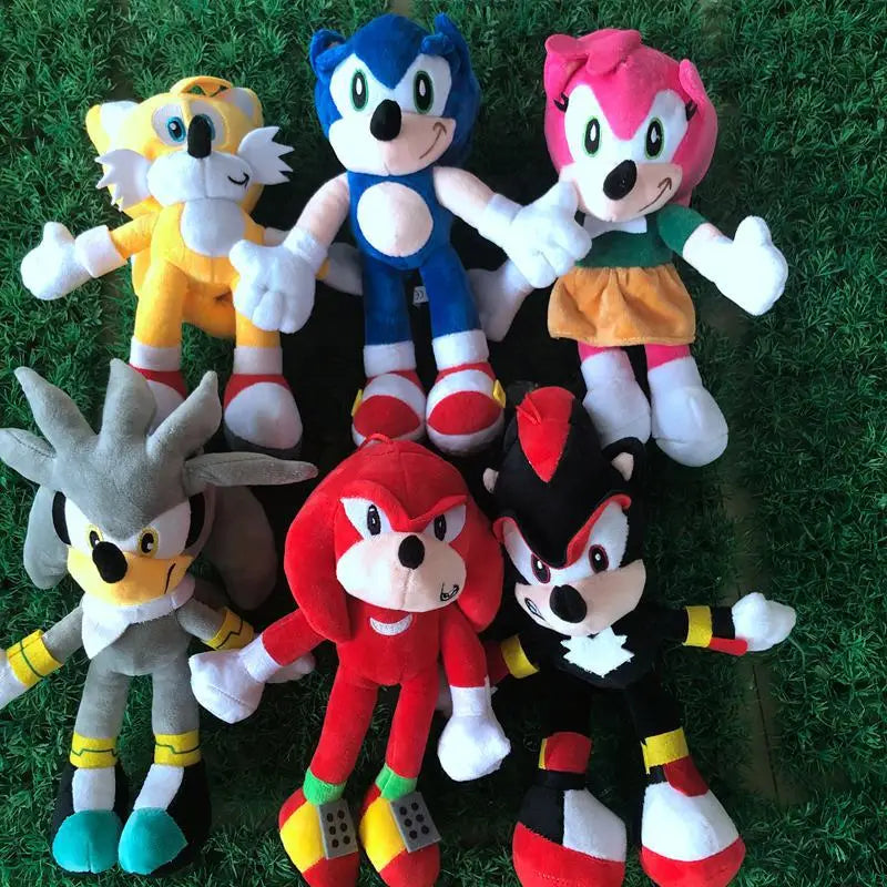 Super Sonic Hedgehog Plush Dolls — Shadow, Amy Rose, Knuckles, Tails Anime Stuffed Toy Gift for Kids
