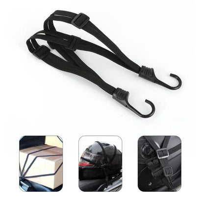 Universal 60cm Motorcycle Luggage Strap - Elastic Buckle Rope for Moto Helmet & Gear, High-Strength Retractable Protective Net