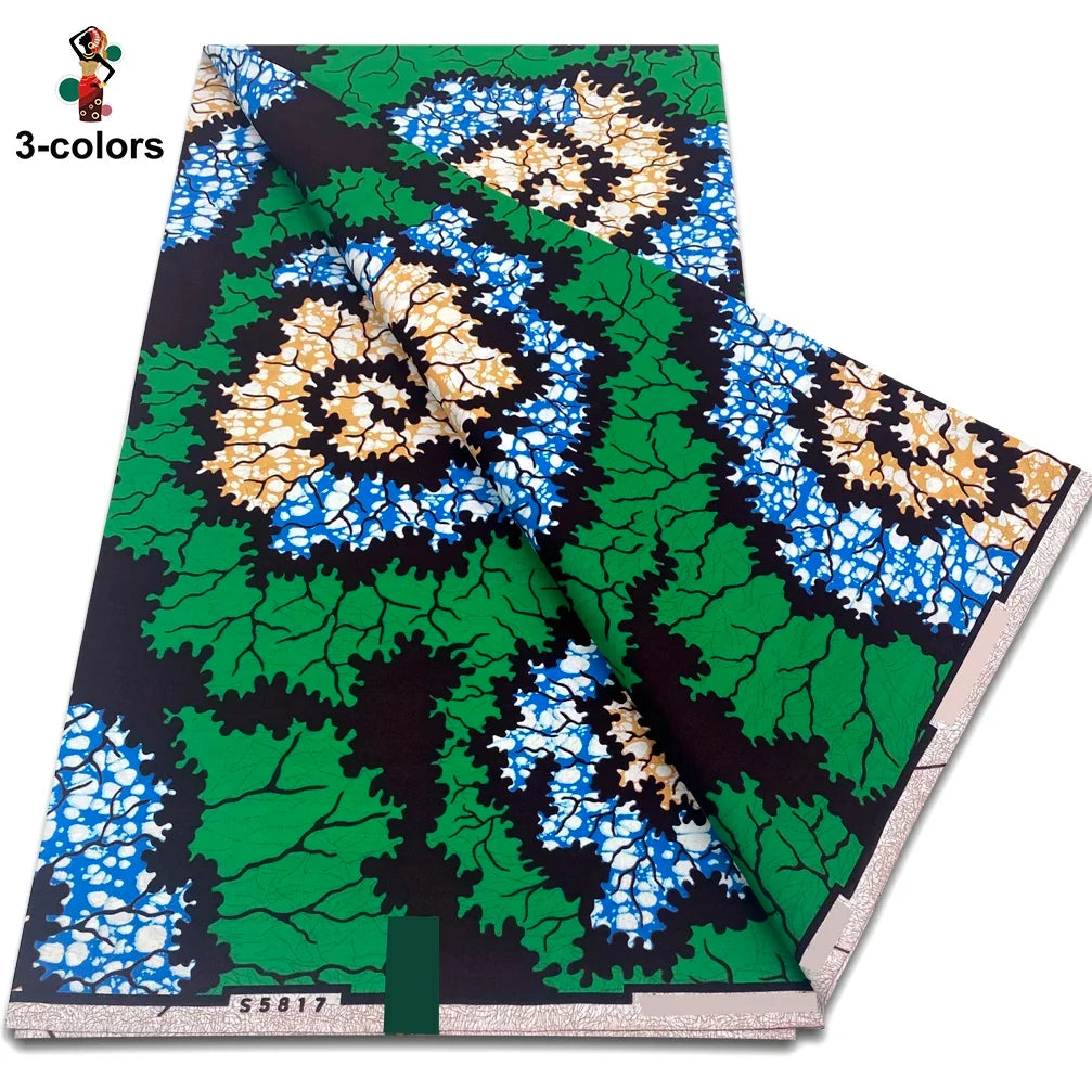 African Ankara Wax Fabric - 100% Cotton Soft Pink Pagne Fashion Print