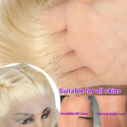 613 Blonde Body Wave Wig – Pre-Plucked 16-36 Inch 100% Human Hair, 13x4 13x6 HD Lace Frontal Wig, 180% 200% Density