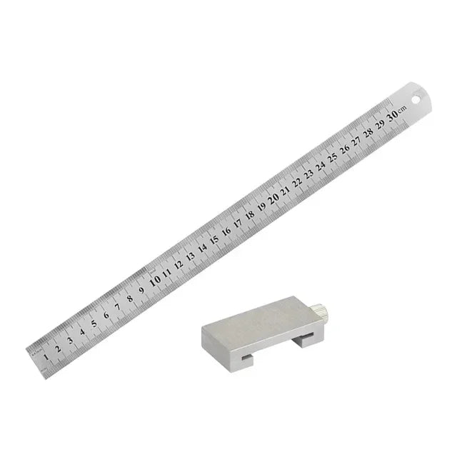 Metal Carpenter Square Ruler — Woodworking Measuring & Marking Gauge with Positioning Block
