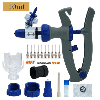 Automatic Veterinary Syringe 1ml/2ml/5ml — Adjustable Continuous Injection for Livestock, Pigs, Cattle, Sheep