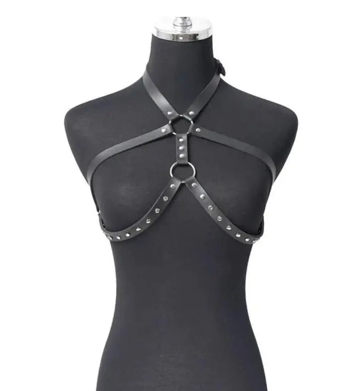 Sexy Leather Leg Harness Garter Belt – Thigh Lingerie for Gothic, Fetish & Festival Wear