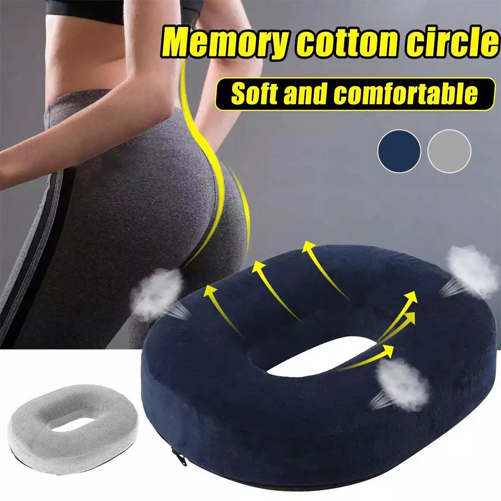 Memory Foam Donut Ring Seat Cushion Pillow | Comfort Chair Cushion for Pregnancy, Office, Travel & Pain Relief