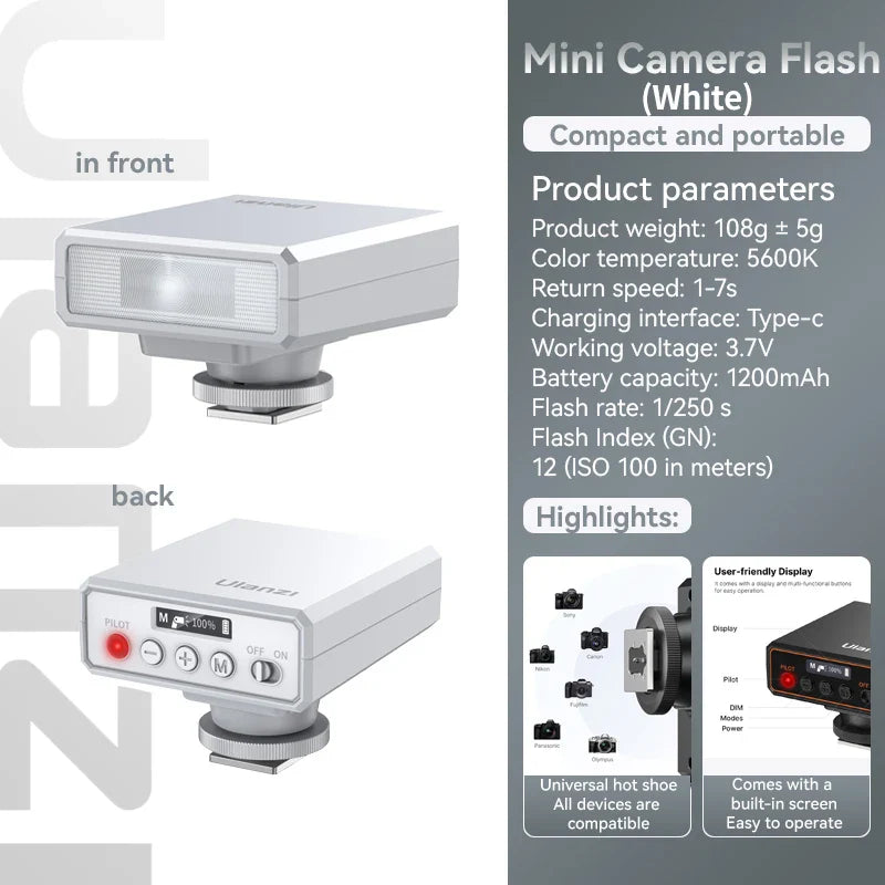 Ulanzi F12 TTL Wireless Flash Trigger – Auto & Manual Continuous Shooting for Canon, Nikon, Fuji, Sony Cameras