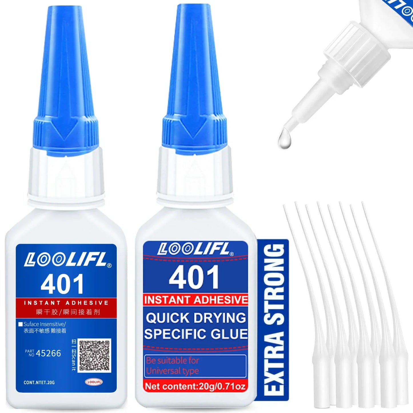 Upgraded 401 Super Cyanoacrylate Glue – Instant 5-Second Drying, Waterproof & Versatile Strong Adhesive