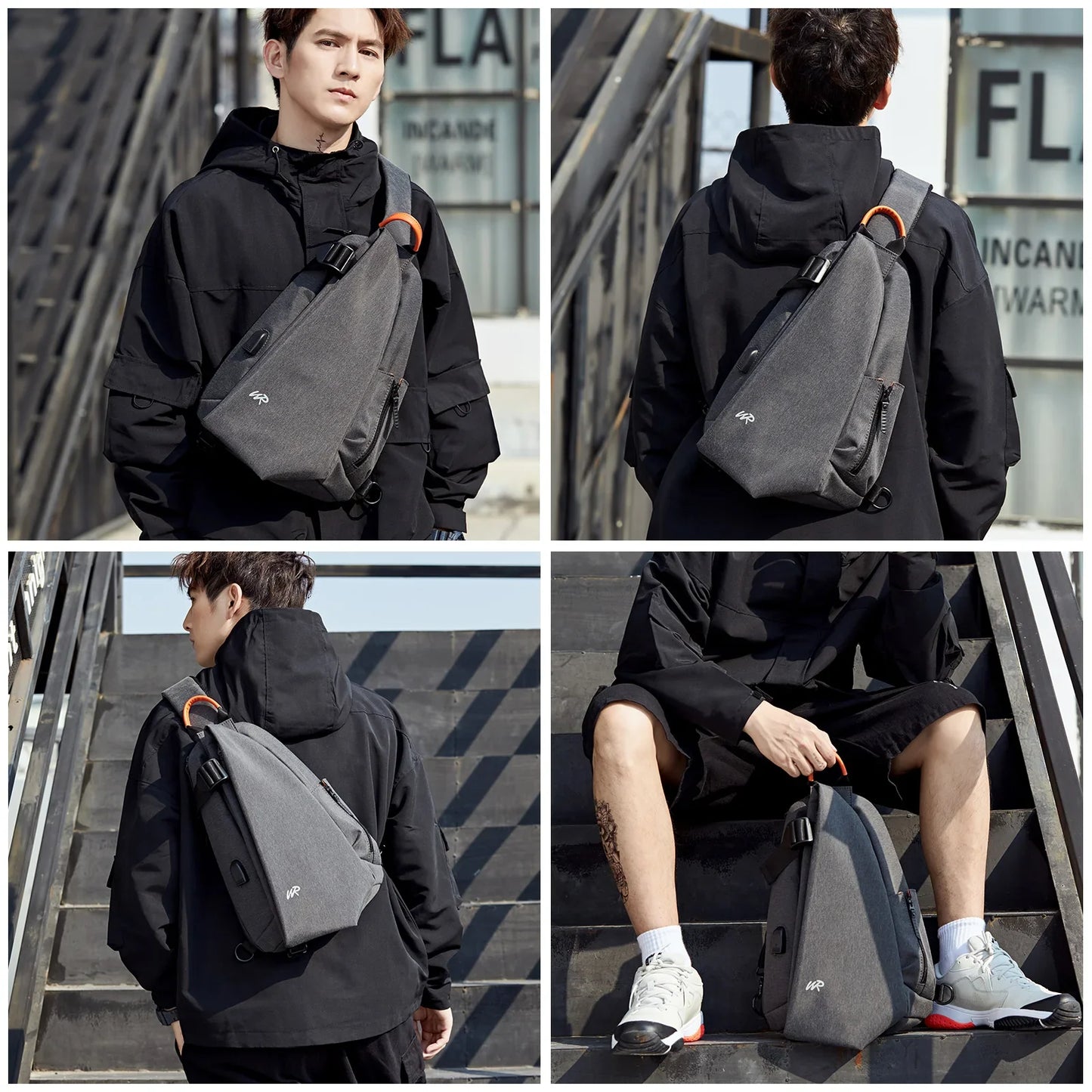 Anti-Theft Crossbody Sling Bag - Small Backpack for Men & Women | One Shoulder Chest Bag for Hiking, Biking, Travel