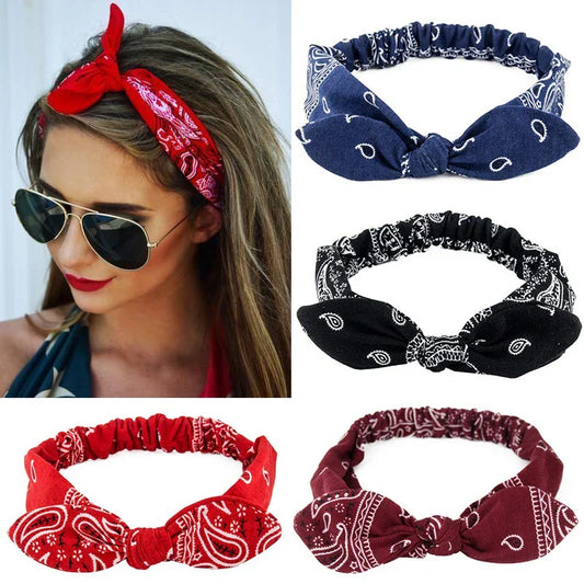 Vintage Boho Suede Headbands for Women – Soft Solid Print Cross Knot Elastic Hairbands & Bandanas for Girls