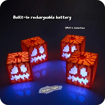 MC Halloween Mini Pumpkin Lantern – Desktop Decoration with 16 Colors, Rechargeable Long-Lasting Battery, Perfect Kids Gift