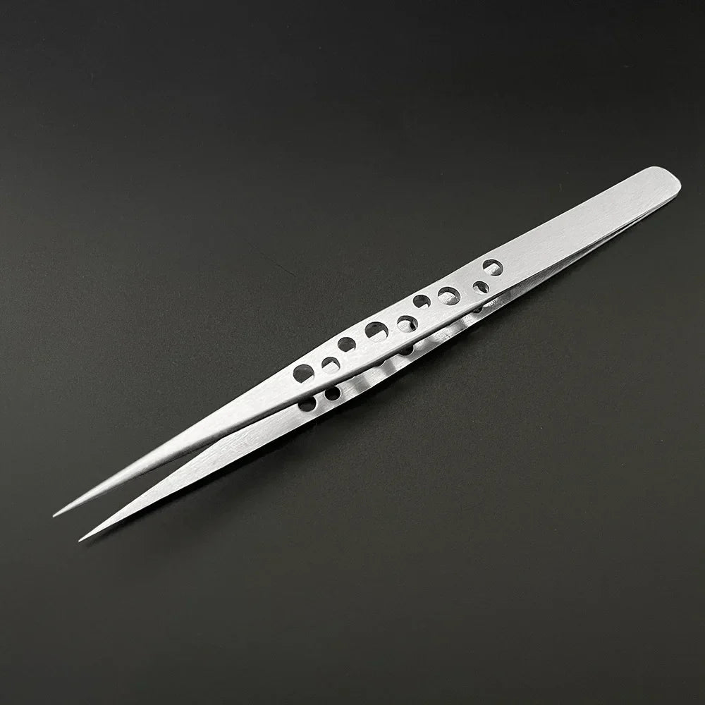 Precision Anti-Static Electronics Tweezers Set – Stainless Steel Curved & Straight Tip Forceps for Phone Repair & Industrial Use