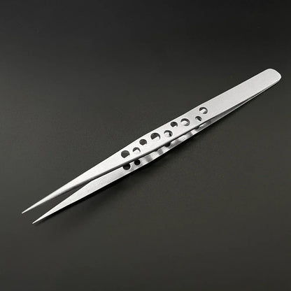 Precision Anti-Static Electronics Tweezers Set – Stainless Steel Curved & Straight Tip Forceps for Phone Repair & Industrial Use