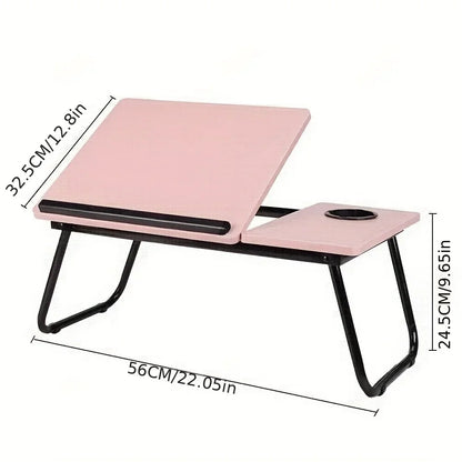 Ergonomic Foldable Laptop Desk – Adjustable Height Compact Computer Lazy Table for Bed & Sofa
