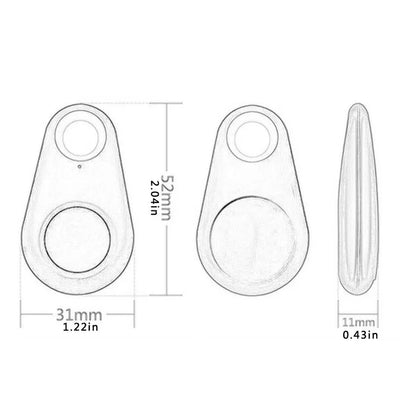Mini Fashion Smart Dog Pet Bluetooth 4.0 GPS Tracker - Anti-Lost Alarm Tag, Wireless Key Finder Locator for Child, Bag, Wallet