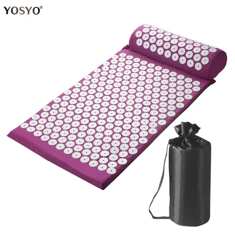 Yoga Massage Pads – Large Touchpoints for Neck, Back & Foot Relief, Household Massage Pillows in Purple