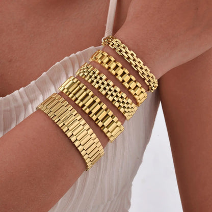 Vnox Stainless Steel Watchband Bracelet for Men & Women – Classic Link Chain Bangle Unisex Jewelry
