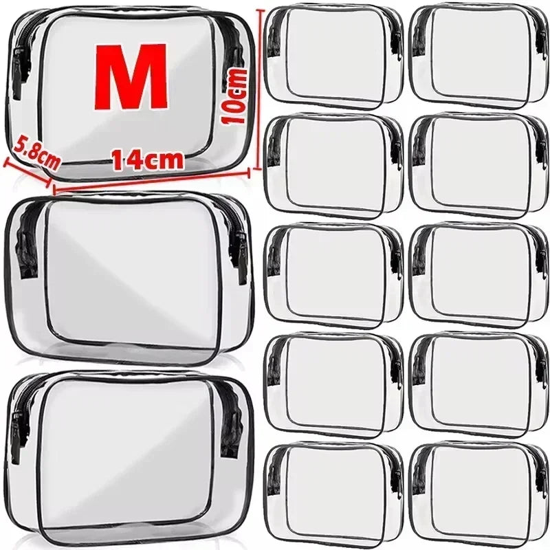 1/20PCS Transparent PVC Travel Organizer — Clear Makeup & Cosmetic Bag, Toiletry & Beauty Case
