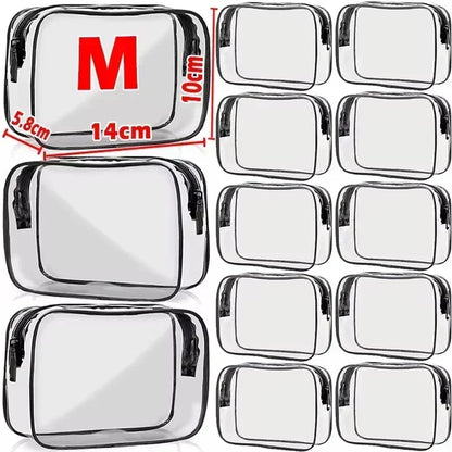 1/20PCS Transparent PVC Travel Organizer — Clear Makeup & Cosmetic Bag, Toiletry & Beauty Case