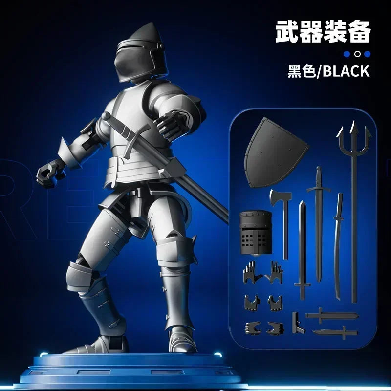 Knight Paladin Action Figure – 13-Joint Movable 3D Printed Shapeshift Robot Toy for Kids & Gifts
