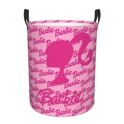 Custom Barbie Logo Laundry Basket – Collapsible Large Capacity Clothes Storage Bin, Disney Baby Hamper