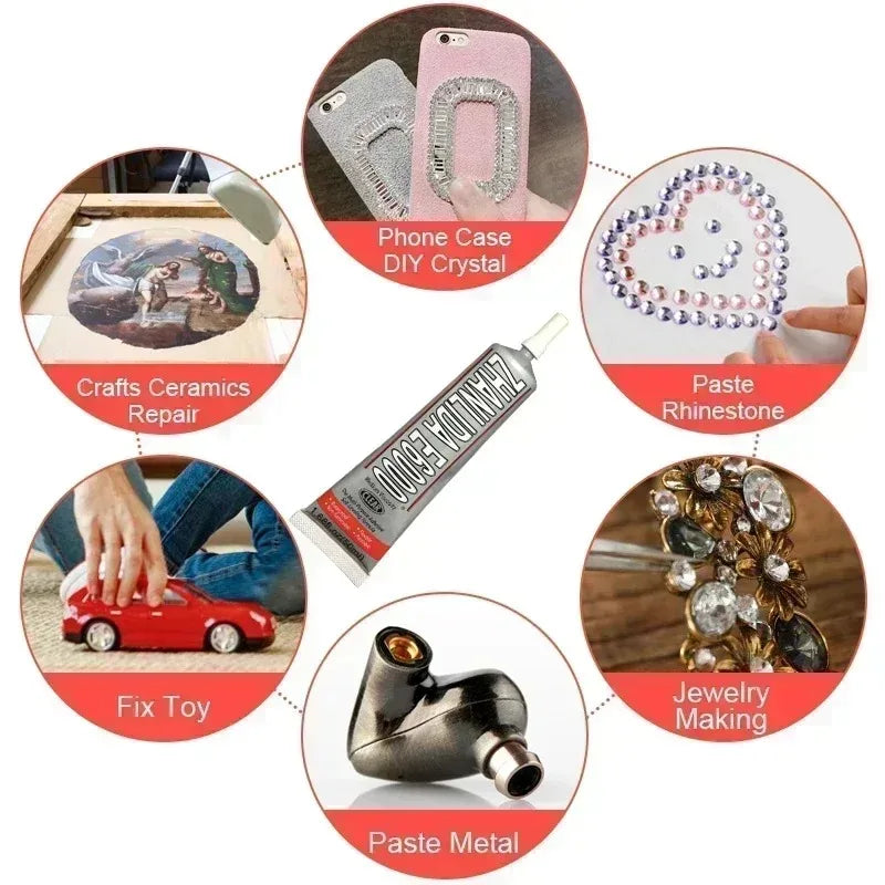 E6000 Crystal Rhinestone Craft Glue - Strong Epoxy Adhesive for Jewelry, Clothing & DIY Crafts