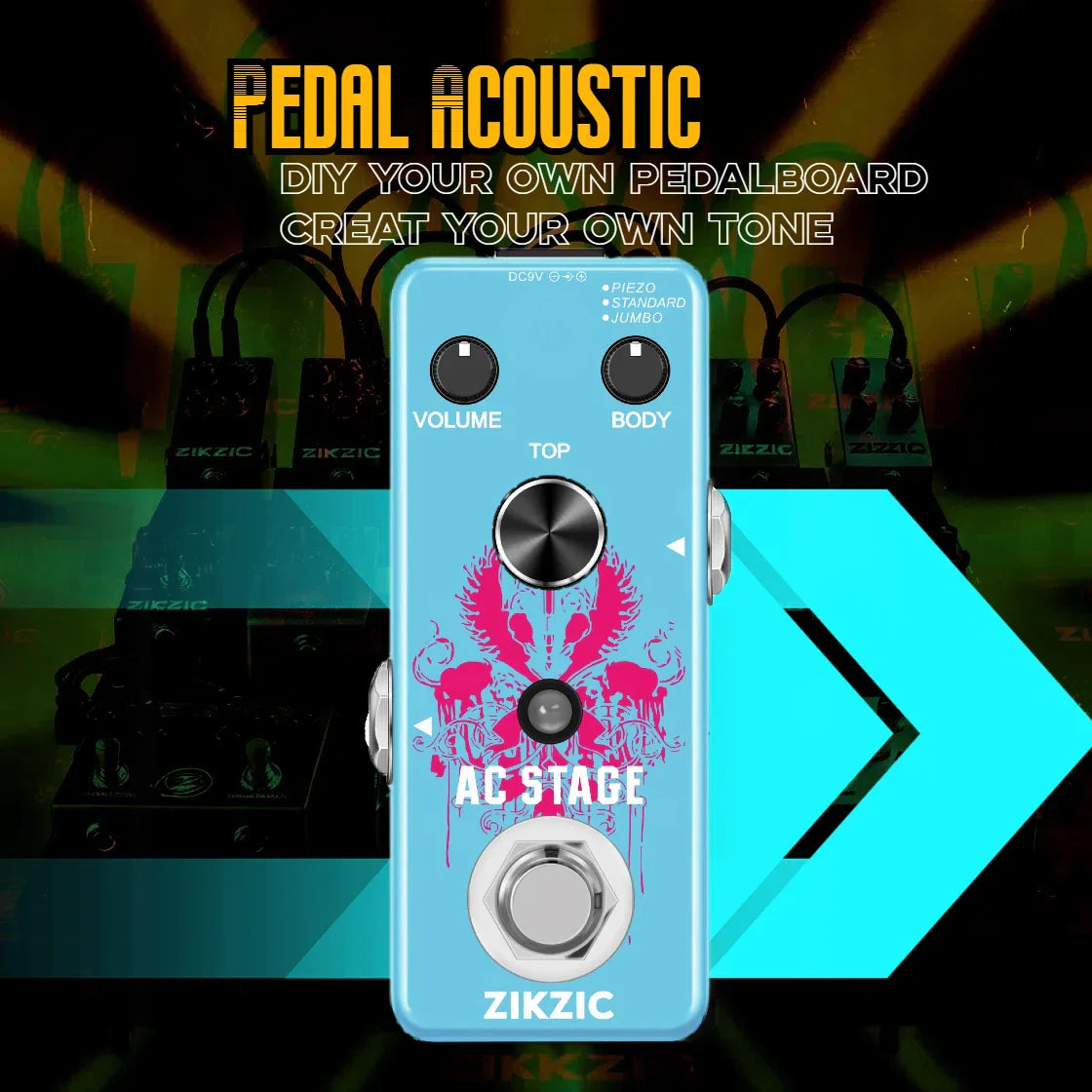 ZIKZIC Guitar Pedals Noise Gate Flanger Equalizer Delay Acoustic Plexion Overdrive Gitona Chorus Metal Distortion Fuzz Rowin