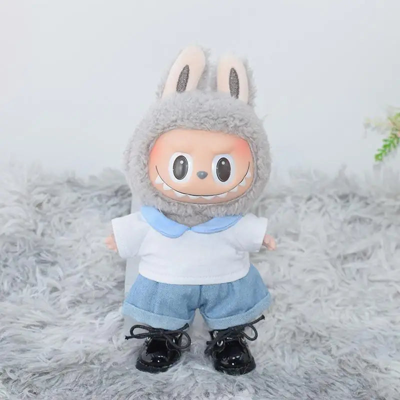 LABUBU Leather Shoes for 17cm Cotton Dolls – Casual Sports Boots DIY Doll Accessories
