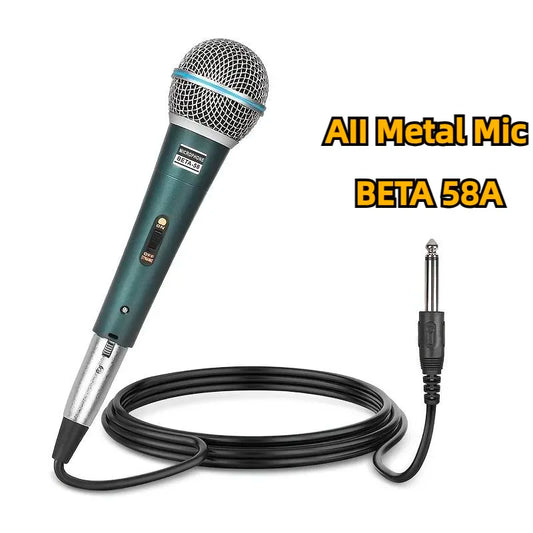 BETA 58A Supercardioid Dynamic Microphone for Stage Singing, Professional Wired Microphone for Shure, Karaoke, BBOX, Recording, and Vocal Performance