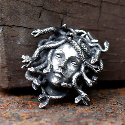 316L Stainless Steel Men’s Medusa Pendant Necklace — Vintage Snake Design Jewelry Accessory, Party Gift with Free Shipping