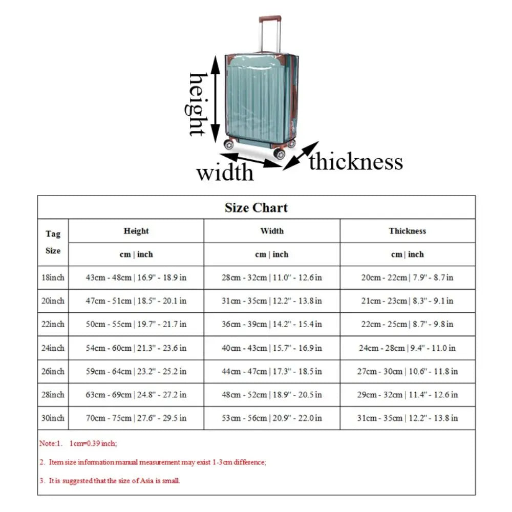 Transparent PVC Luggage Cover - Waterproof, Dustproof Suitcase Protector - Fashionable Travel Accessory