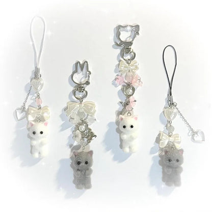 Furry Kitten Keychain — Handmade Y2K Fashion Accessory for Women