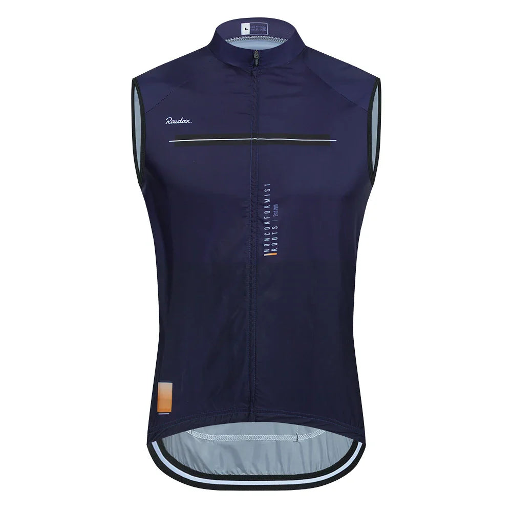 Raudax Men's Sleeveless Cycling Vest – Mesh Ciclismo Undershirt, Windproof Gilet for Cycling & Motorcycle