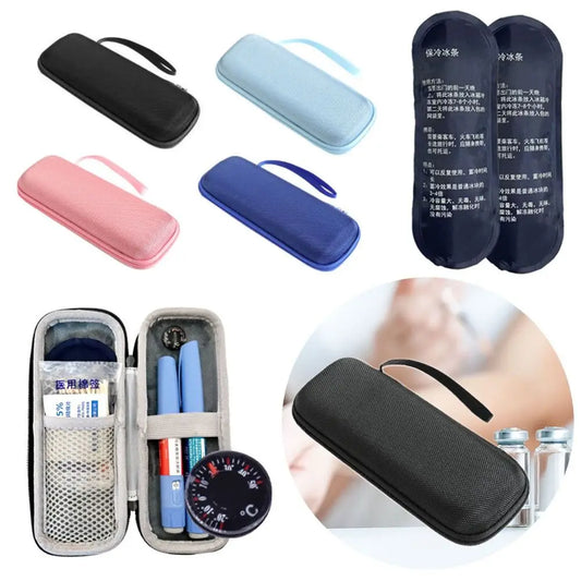 Waterproof Insulin Cooling Bag — Portable EVA Thermal Insulated Cooler with Gel Pen Compartment for Diabetics