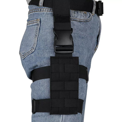 Universal Drop Leg Holster - Tactical MOLLE Gun Holster with Thigh Platform for Hunting Paintball, Adjustable Molle Straps Panel