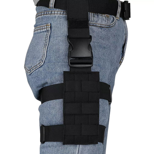 Universal Drop Leg Holster - Tactical MOLLE Gun Holster with Thigh Platform for Hunting Paintball, Adjustable Molle Straps Panel