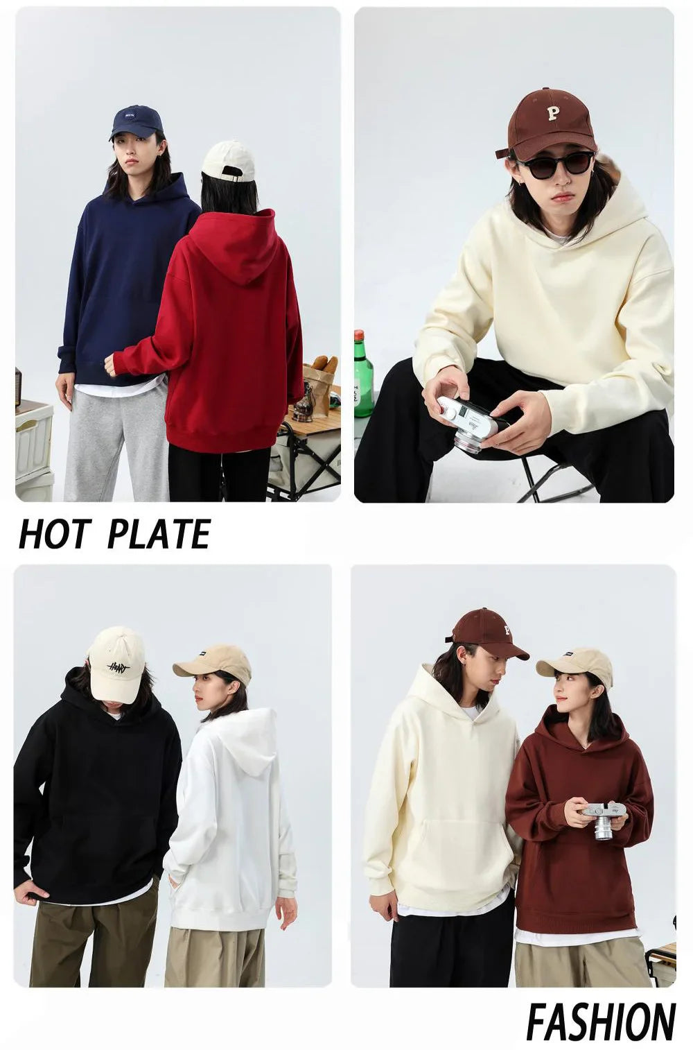 480gsm Heavyweight Cotton Fleece Hoodie – Unisex Plus Velvet Thick Pullover Sweatshirt with Hood