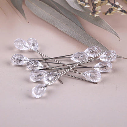 Diamond Head Positioning Needles - Kraball 50/100pcs Straight Push Stitch Sewing Pins for DIY Crafts, Sewing Tool Accessories