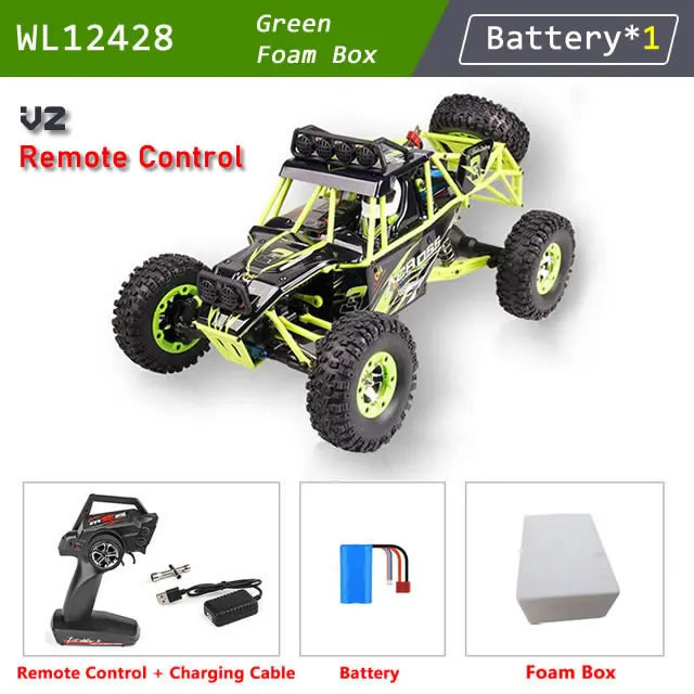 WLtoys 12428 1:12 RC Racing Car — 4WD High-Speed Off-Road Remote Control Buggy with LED Light, Alloy Climbing Truck, Boys & Kids Gift