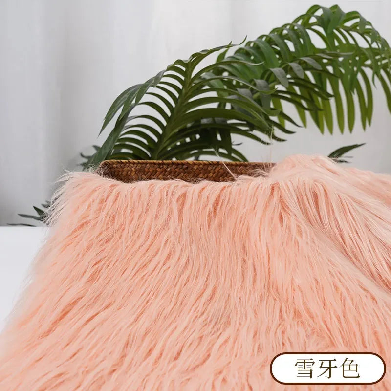 25x45cm Long Hair Faux Fur Fabric — DIY Animal Suit, Doll Hair, Beard Craft Material for Patchwork, Garment Sewing Accessories