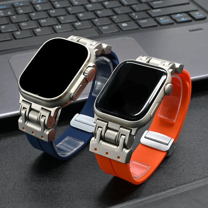 Magnetic Silicone Band for Apple Watch Ultra 2 – 49mm & 45mm, Loop Bracelet Strap for iWatch Series 10, 7, 8, 6, 5, 4, SE – Fits 44mm and 42mm Models