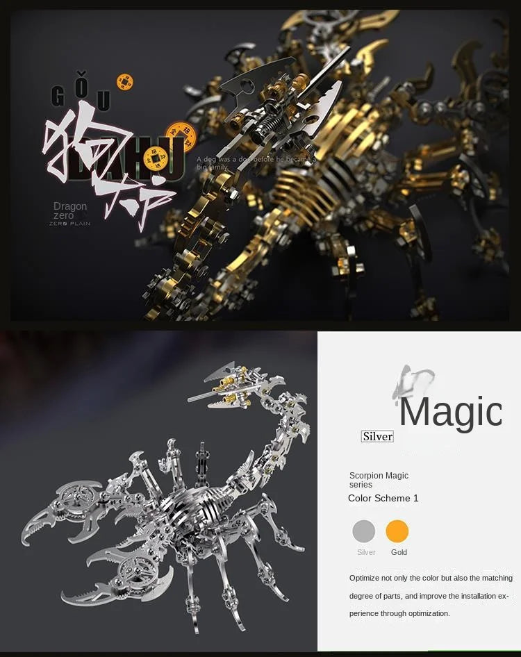 3D Metal Mechanical Insect Puzzle – Anti-Stress Assembly Toy Kit for Kids and Adults