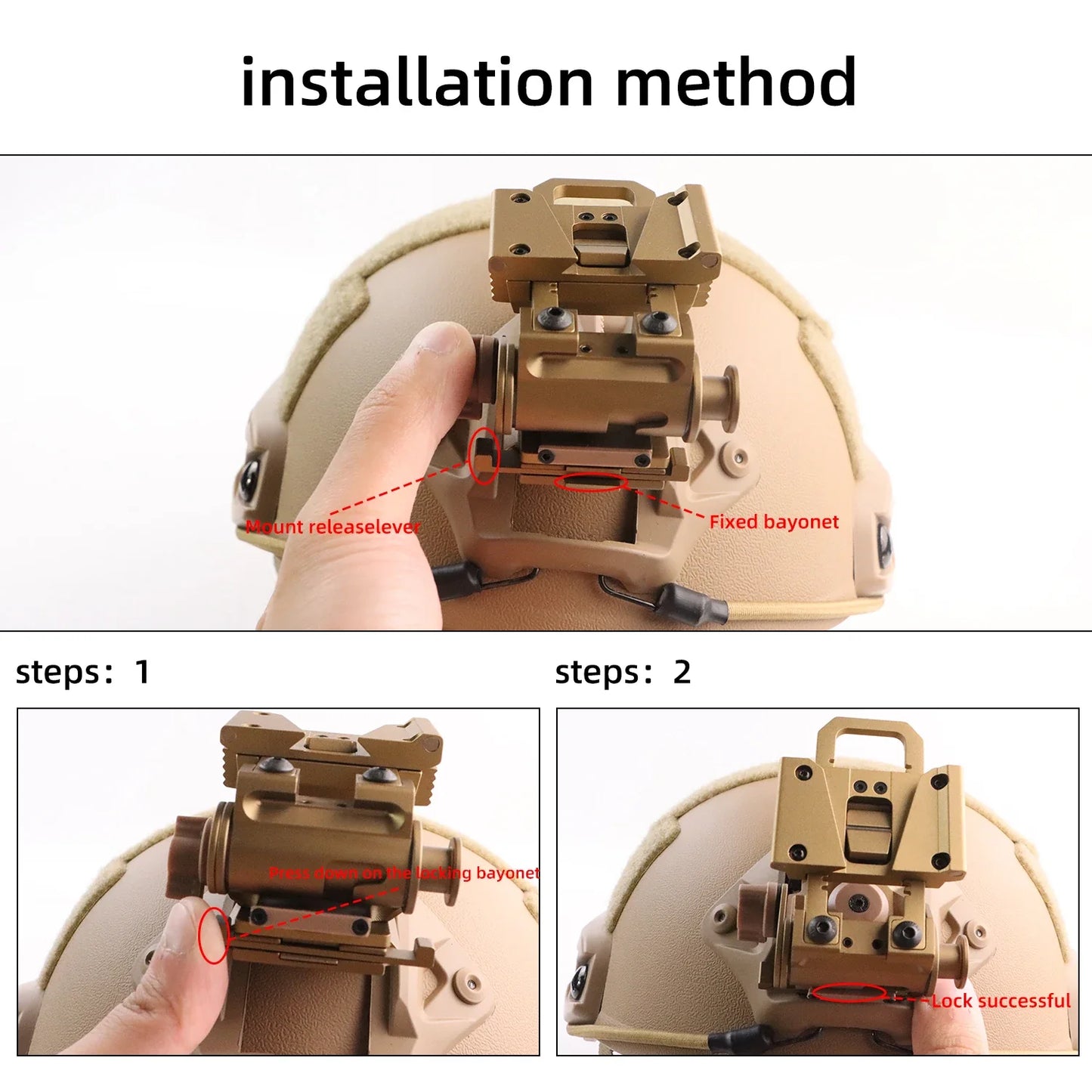 BOOIU Tactical Helmet Night Vision Mount – Metal NVG Mount for L4G24 PVS15/18 Goggles, Combat Helmet Accessories