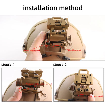 BOOIU Tactical Helmet Night Vision Mount – Metal NVG Mount for L4G24 PVS15/18 Goggles, Combat Helmet Accessories
