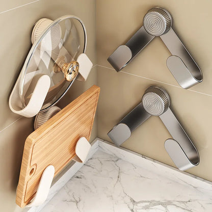Wall-Mounted Kitchen Pot Lid & Cutting Board Holder – No-Punch Storage Organizer for Multi-Purpose Use