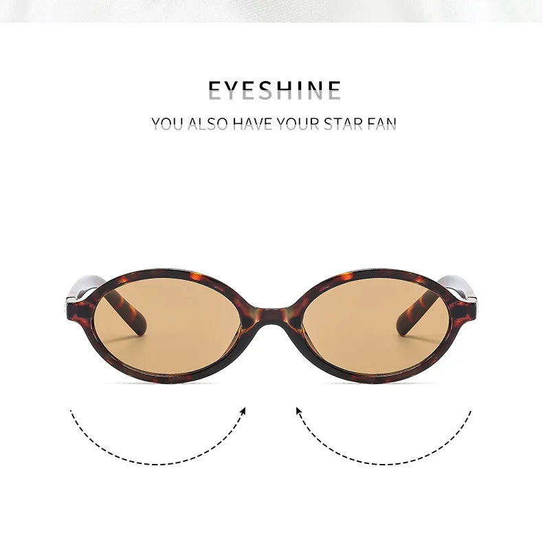 Vintage Oval Sunglasses – Luxury Designer Anti-Blue Light Glasses, Fashion Retro Eyewear for Women & Men, Leopard Frame