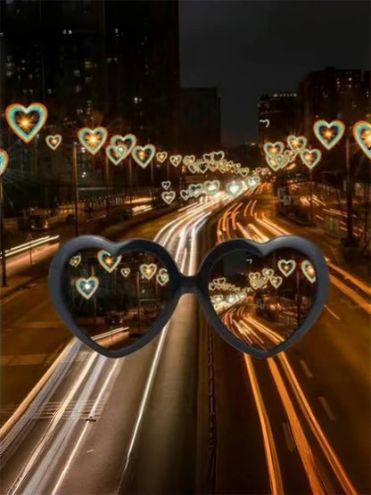 Two-Piece Love Glasses Night Light – Romantic Special Effect LED Glasses for Fashion & Confessions