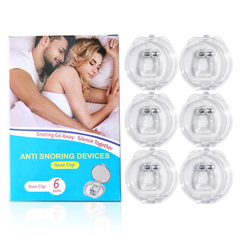 Silicone Magnetic Anti-Snore Nose Clip – Sleep Aid Apnea Guard with Case for Night Snoring Solution
