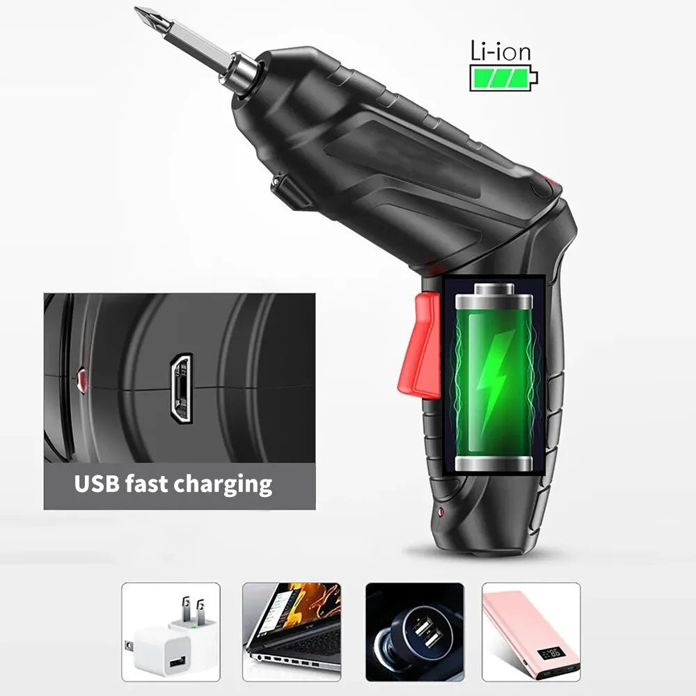 3.6V Power Tools Set - Household Maintenance Repair Kit with 1800mAh Lithium Battery Mini Electric Drill Cordless Screwdriver