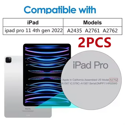 2PCS 9H Tempered Glass Screen Protector for iPad (10.2/9.7/10.5/10.9/11) Pro, Air & Mini – Anti-Scratch HD Protective Film