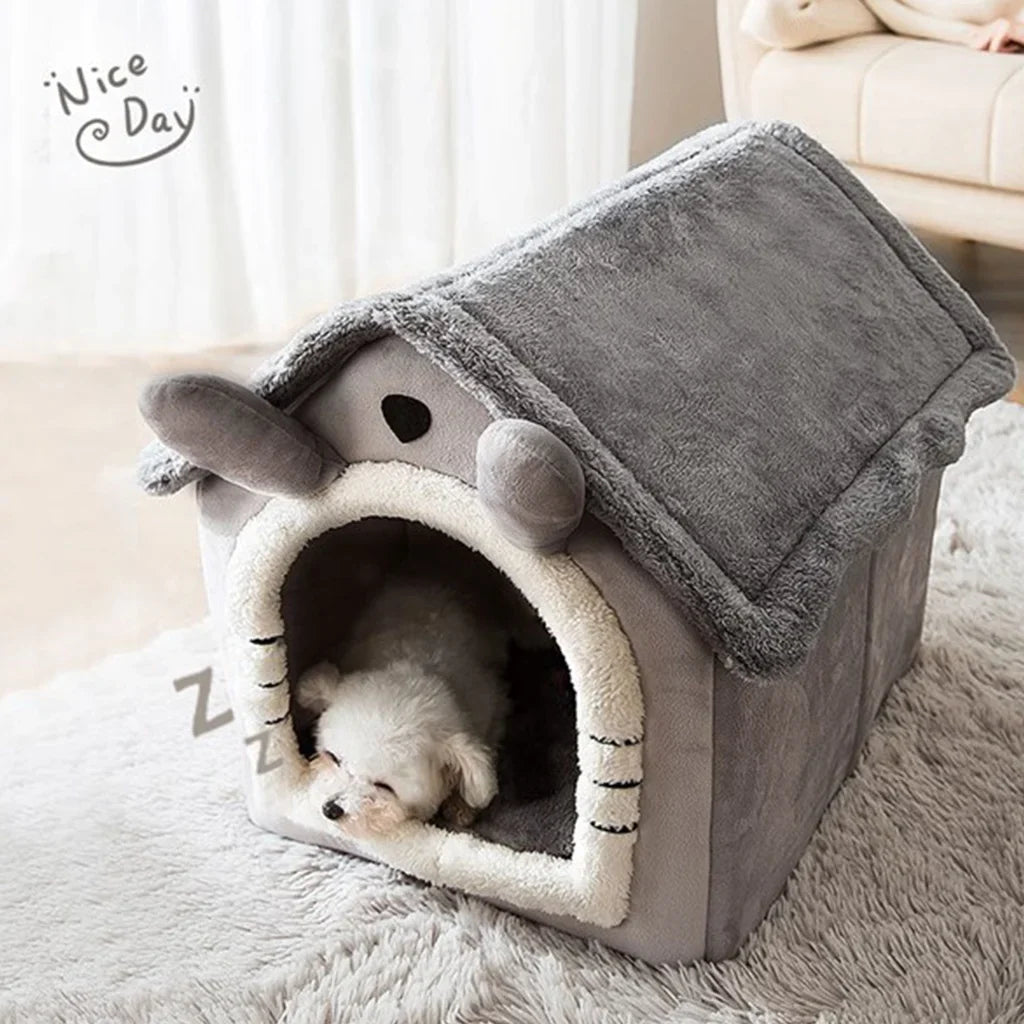 Foldable Pet Sleeping Bed - Removable & Washable Cat/Dog Bed - Cozy Kennel for Indoor Use, Perfect Cat Nest or Dog House